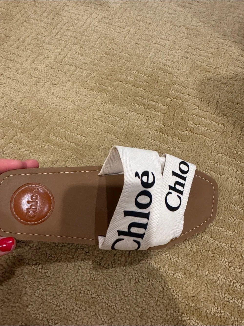 Chloé Woody Logo Slide Sandals